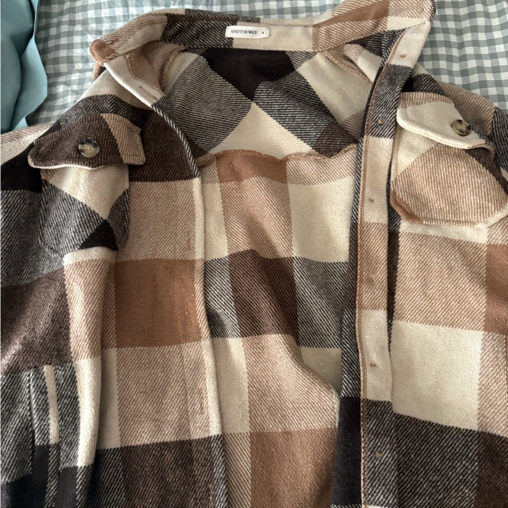 Plaid Button-Up Jacket